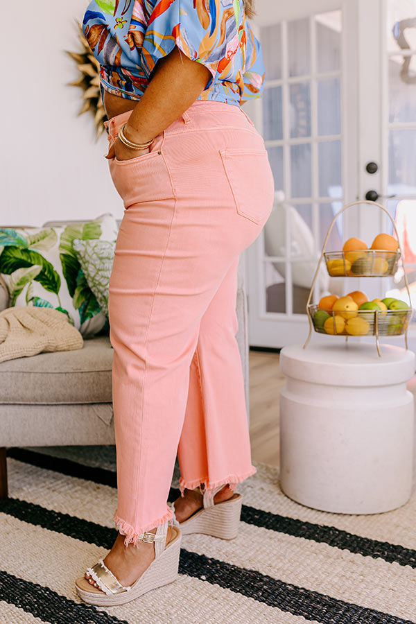 Risen Iris Midrise Wide Leg Jean in Pink Curves Image - 3