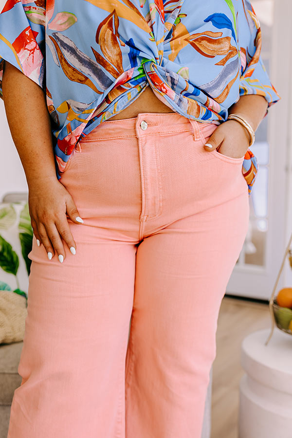 Risen Iris Midrise Wide Leg Jean in Pink Curves Image - 4