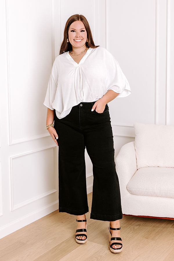 Risen Raelynn High Waist Wide Leg Jean in Black Curves Image - 2