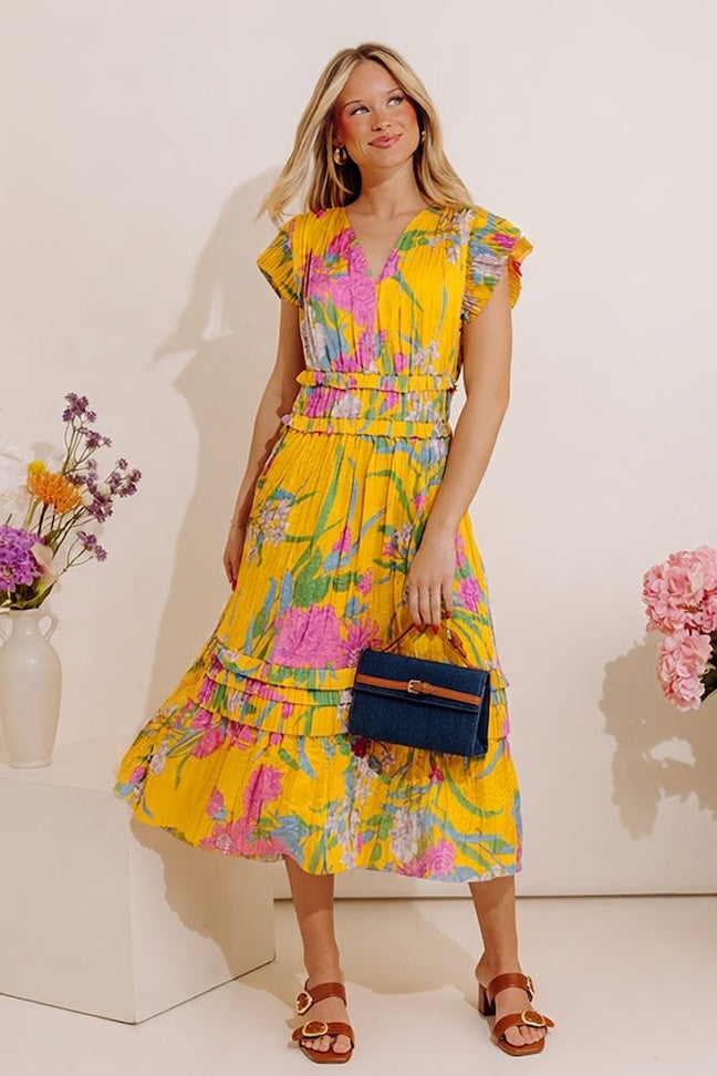 Date Night In Madrid Floral Midi Image - 2