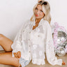 Tea Garden Embellished Knit Button Up in Cream Image - 1
