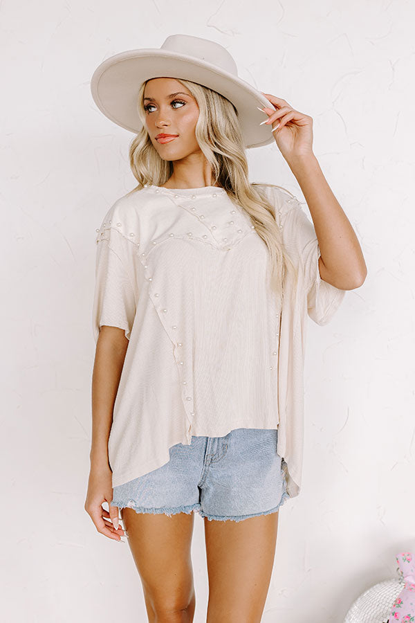 Poised Romance Embellished Top In French Vanilla Image - 2