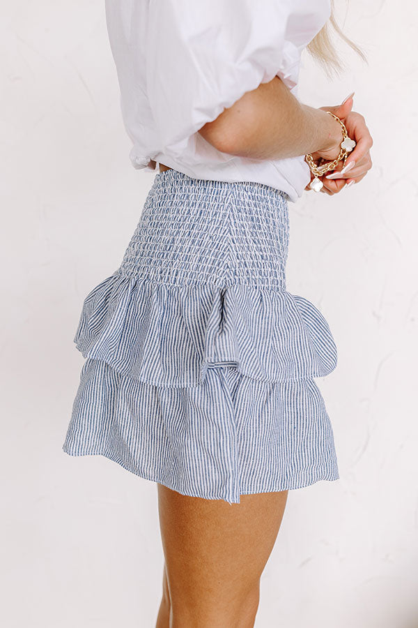 The Sloane Smocked Linen-Blend Mini Skirt Image - 3