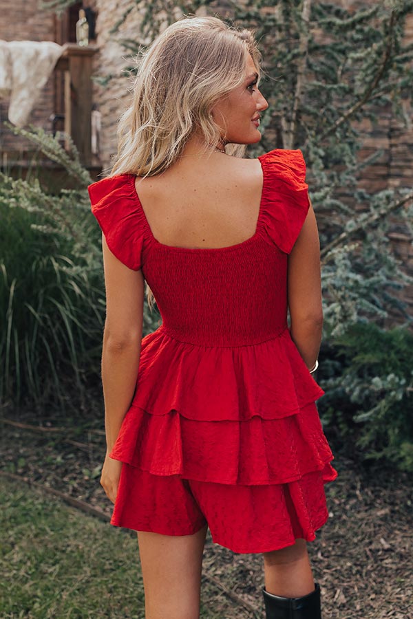 Find Me On The Dance Floor Ruffle Romper in Red Image - 3