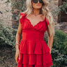 Find Me On The Dance Floor Ruffle Romper in Red Image - 1