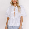 A Little Bit Flirty Front Tie Top in White Image - 1