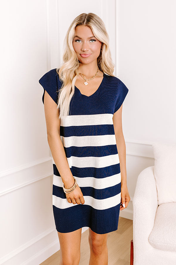 Country Club Ready Knit Dress in Navy Image - 2