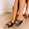 The Bianca Faux Leather Sandal In Black Image - 1