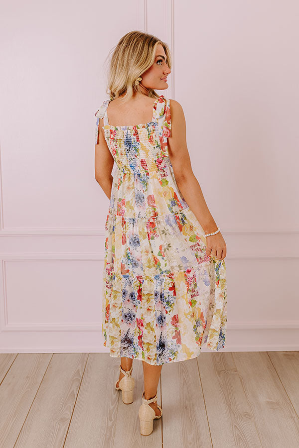 Whimsical Wildflowers Smocked Midi Image - 4