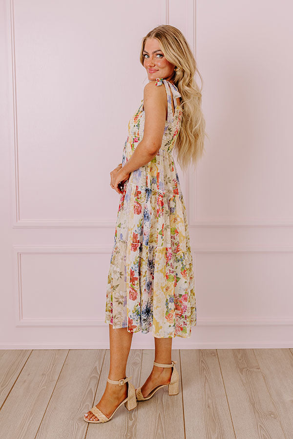 Whimsical Wildflowers Smocked Midi Image - 3