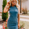 Block Street Party Mineral Wash Mini Dress in Teal Image - 1