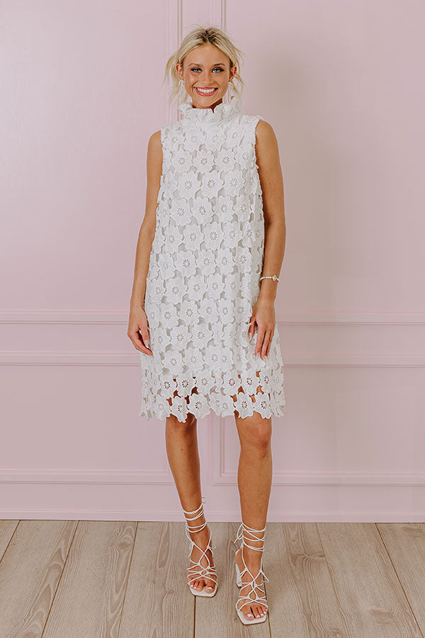 Champagne Toast Crochet Mini Dress in White Image - 1