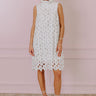 Champagne Toast Crochet Mini Dress in White Image - 1