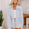 Tea Garden Embellished Knit Button Up in Airy Blue Image - 1