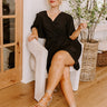 Classy Girl Faux Wrap Mini Dress in Black Curves Image - 1