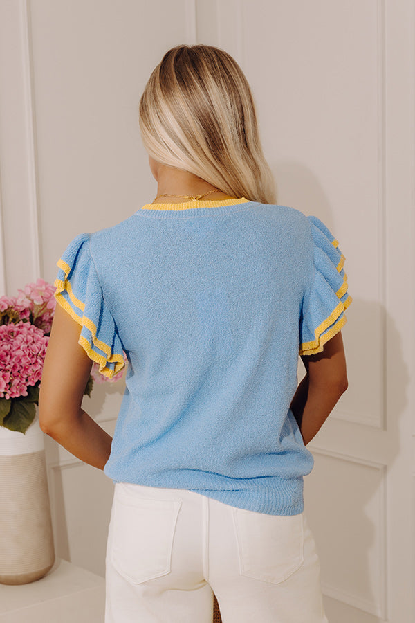 Sweet Charmer Knit Top in Sky Blue Image - 4