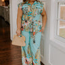 Tropical Tour Jumpsuit in Aqua Curves Image - 1