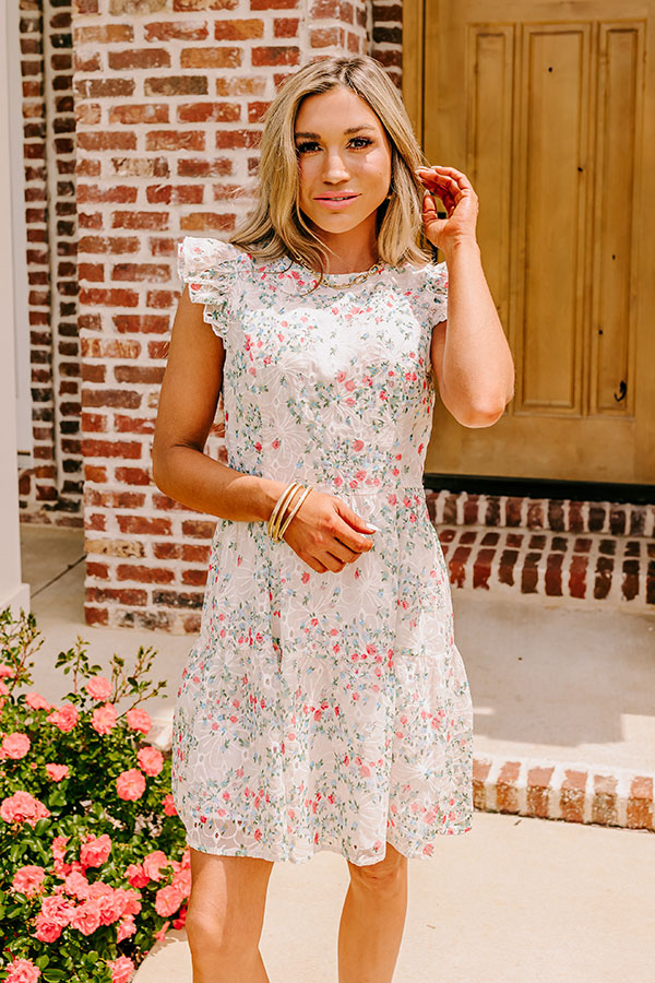 English Tea Garden Embroidered Eyelet Mini Dress Image - 1