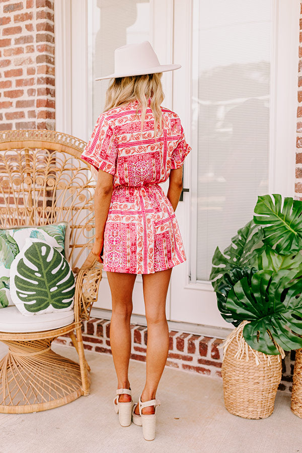Vacay Mode Satin Romper in Pink Image - 4
