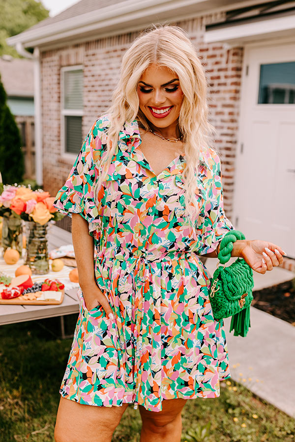 Statement Maker Floral Romper in Green Curves Image - 1