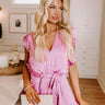 Cocktail Hour Pleated Satin Romper in Violet Image - 1