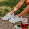 Janan Faux Leather Rhinestone Sneaker Image - 1
