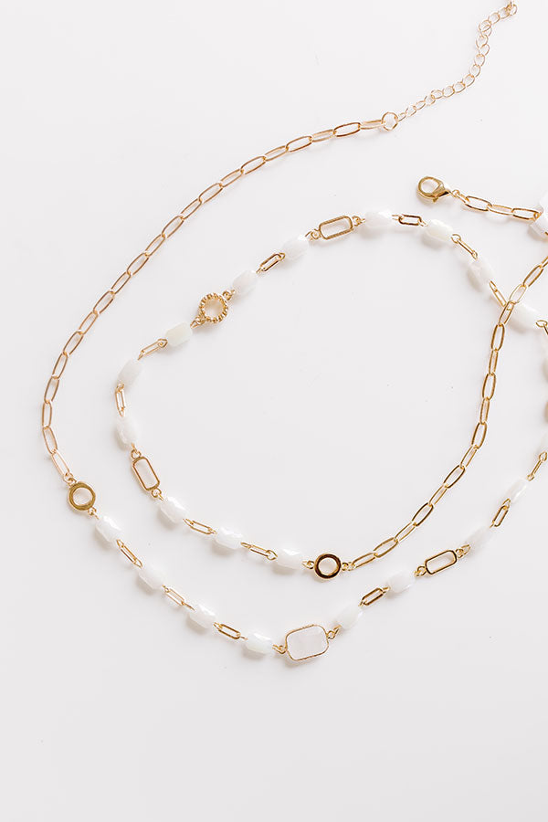 All The Glam Necklace in White Image - 1