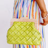Seaside Oasis Faux Leather Woven Purse in Lime Punch Image - 1