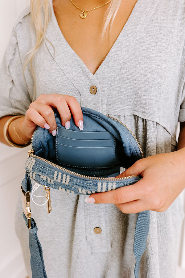 Statement Piece Woven Fanny Pack in Medium Wash Image - 4