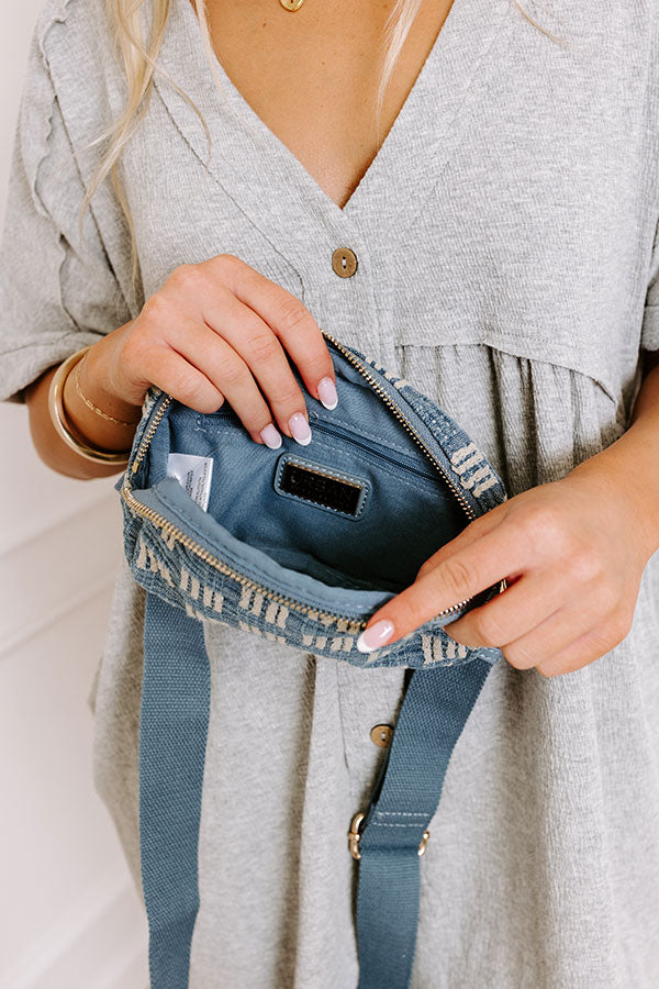 Statement Piece Woven Fanny Pack in Medium Wash Image - 3