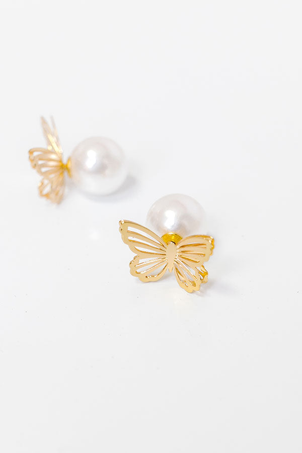 Butterfly Garden Pearl Earrings Image - 1