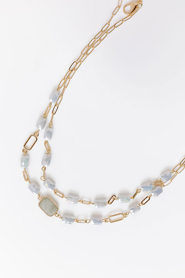Glam Lifestyle Layered Necklace in Grey Image - 1