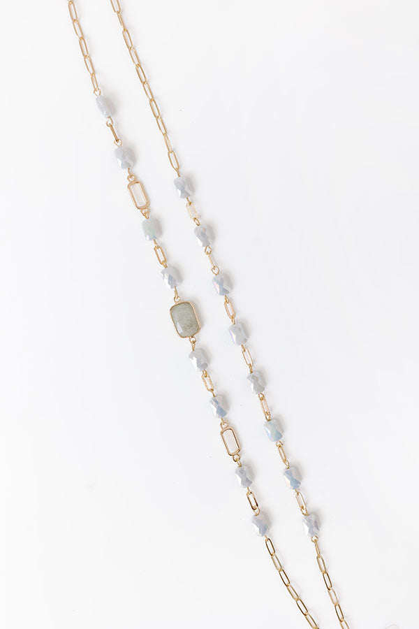 Glam Lifestyle Layered Necklace in Grey Image - 3