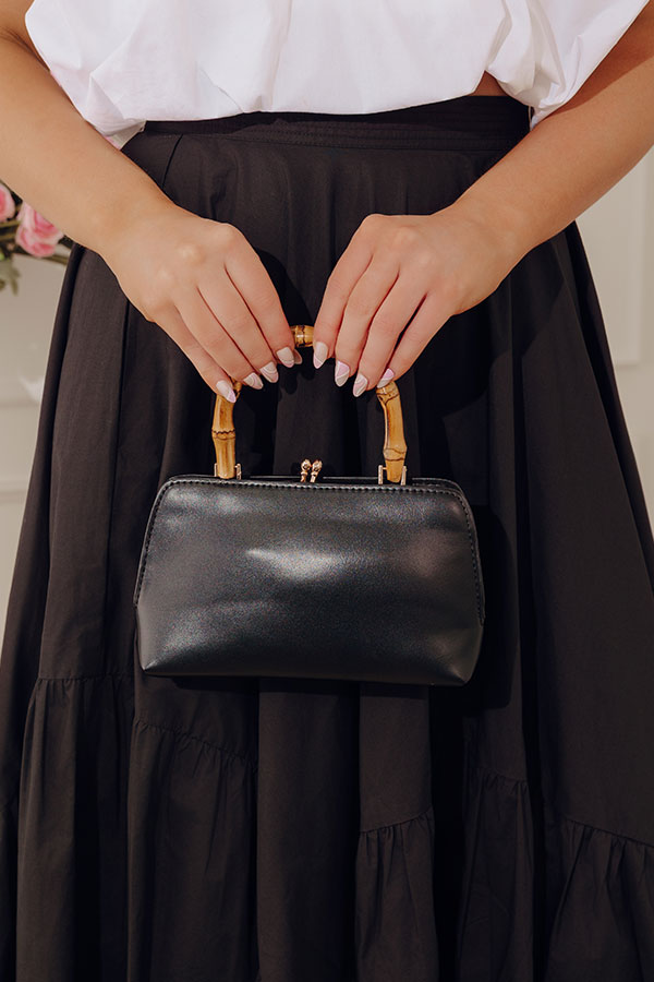 Miami Happy Hour Faux Leather Purse in Black