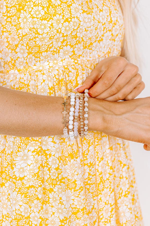 Full Of Faith Bracelet Set in White Image - 2