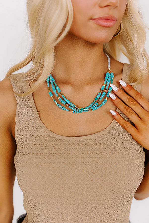 Bora Bora Trip Layered Necklace in Turquoise Image - 1