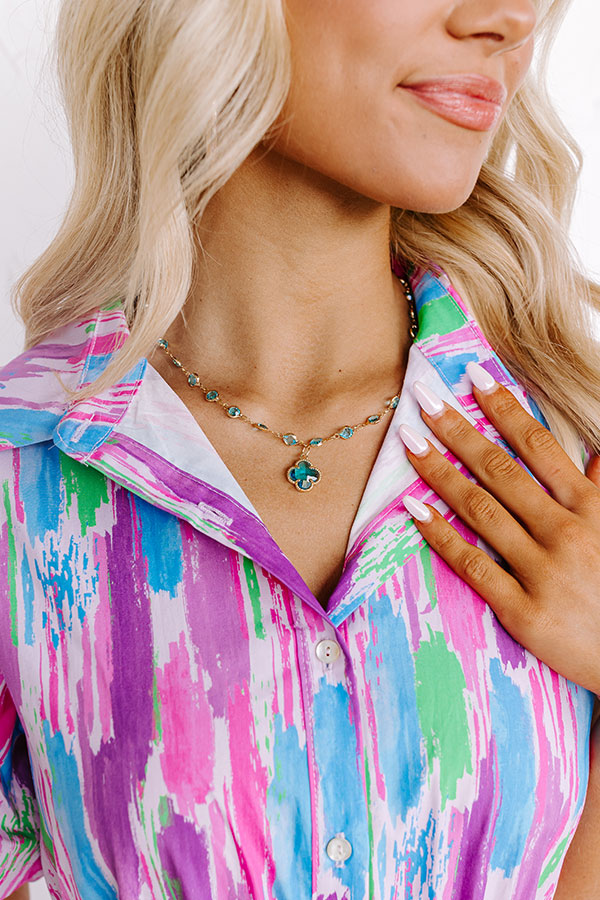 Charming Smile Necklace in Blue Image - 2