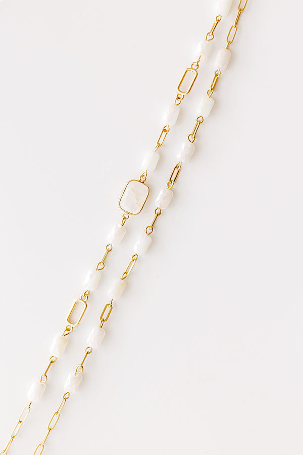 Glam Lifestyle Layered Necklace in White Image - 2