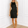 Uptown Chic Pearl Embellished Mini Dress in Black Image - 1