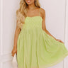 Coastal Flair Eyelet Mini Dress in Lime Punch Image - 1