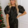Wine Mixer Jacquard Mini Dress in Black Image - 1