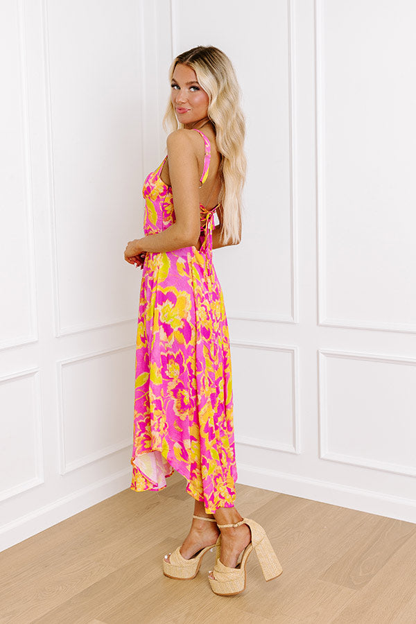 Sweet Summer Nights Satin Midi Image - 2
