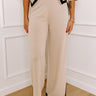 Uptown Cafe High Waist Knit Pants in Light Beige Image - 1