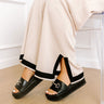 The Harper Faux Leather Sandal in Black Image - 1