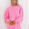 Feeling Chic Embellished Crop Sweatshirt in Pink Image - 1