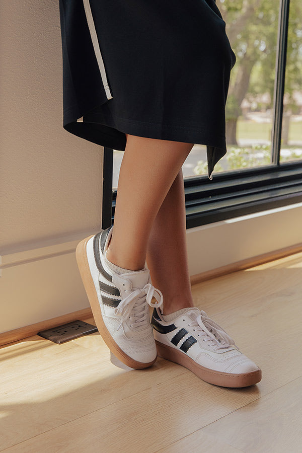 The Kimberly Faux Leather Sneaker in White
