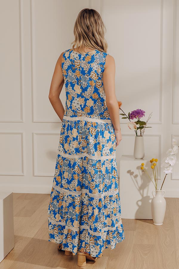 Tucson Sunsets Floral Tiered Maxi Dress Image - 5