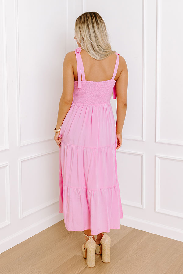 Tucson Stroll Smocked Midi in Pink Image - 5