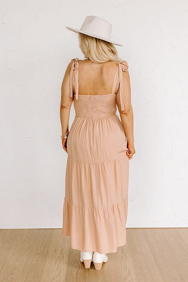Tucson Stroll Smocked Midi in Iced Mocha Curves Image - 3