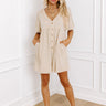 Comfy Chic Button Down Romper in Beige Image - 1